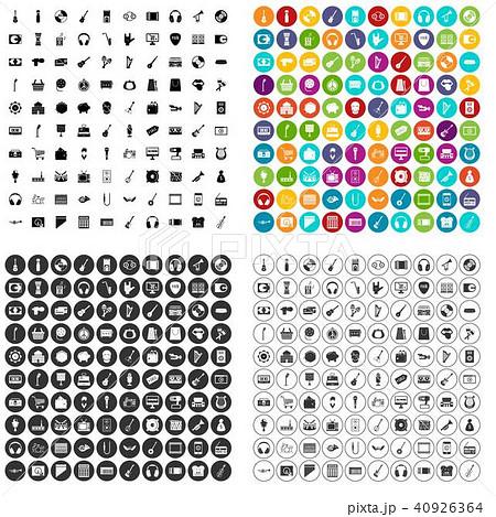 100 musical goods icons set vector variant 100 musical goods icons set vector variant 40926364