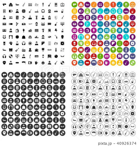 100 music icons set vector variant 100 music icons set vector variant 40926374