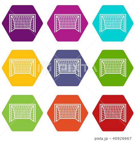 Goal football icons set 9 vector 40926667