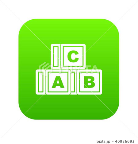 ABC cubes icon digital green 40926693