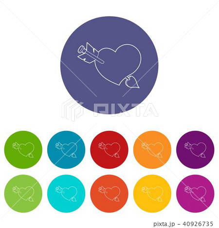 Heart with arrow icon, outline style 40926735