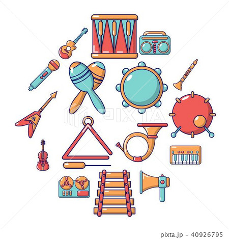 Musical instruments icons set, cartoon style Musical instruments icons set, cartoon style 40926795
