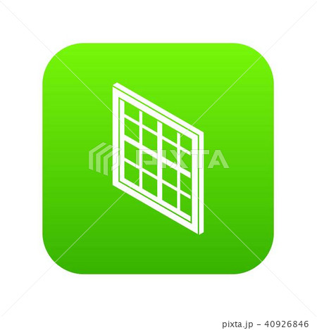 Lattice window frame icon green vector Lattice window frame icon green vector 40926846