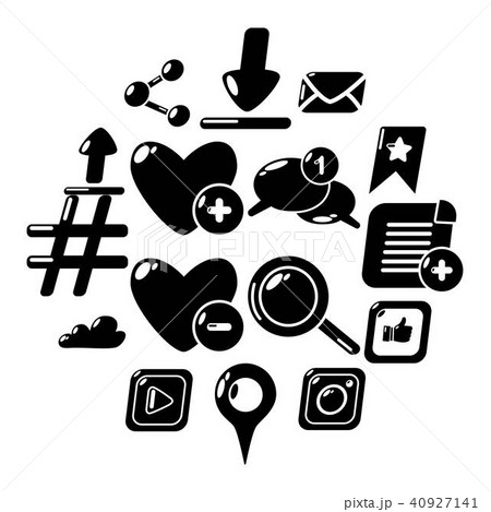 Social network icons set, simple style Social network icons set, simple style 40927141
