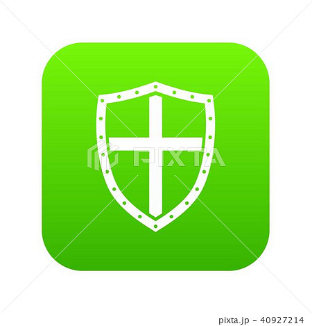 Shield icon digital green Shield icon digital green 40927214