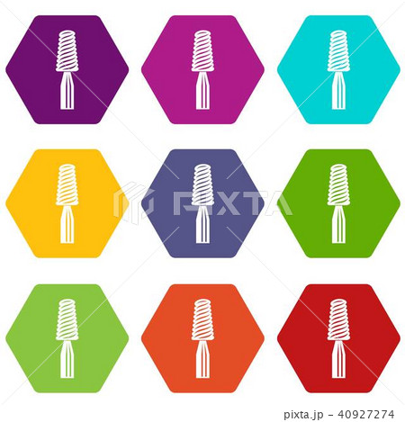 Tooth screw icons set 9 vector Tooth screw icons set 9 vector 40927274