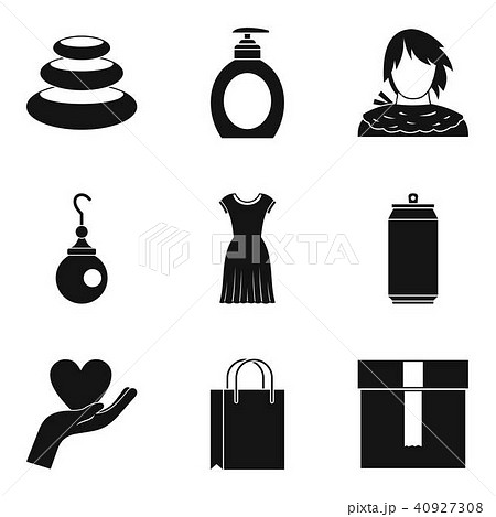 Squaw icons set, simple style 40927308