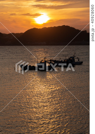 鎌倉市材木座からの夕日 40928060