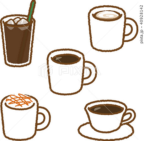 コーヒー イラストセットのイラスト素材