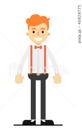Happy redheaded man character in flat design 40929775