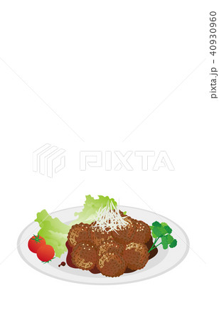 今日のご飯肉団子のイラスト素材