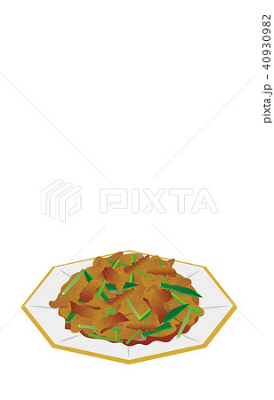 今日のご飯豚キムチのイラスト素材