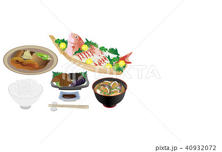 今日のご飯カレイの煮付けと鯛の刺身 40932072