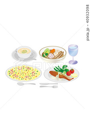 今日のご飯サーモンのムニエルとエビピラフ 今日のご飯サーモンのムニエルとエビピラフ 40932098