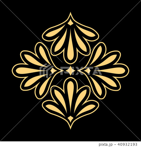 Golden vector pattern on a black background.  40932193