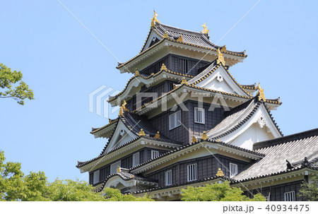 岡山城、天守閣北面・西面 40934475