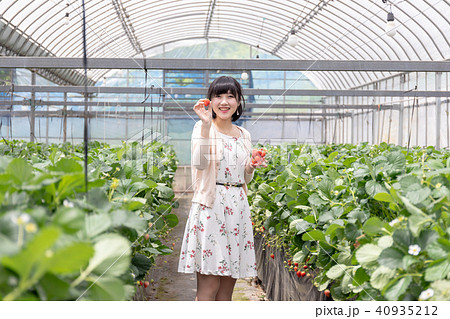 いちご狩りイメージ 女子旅 インスタ映え 40935212