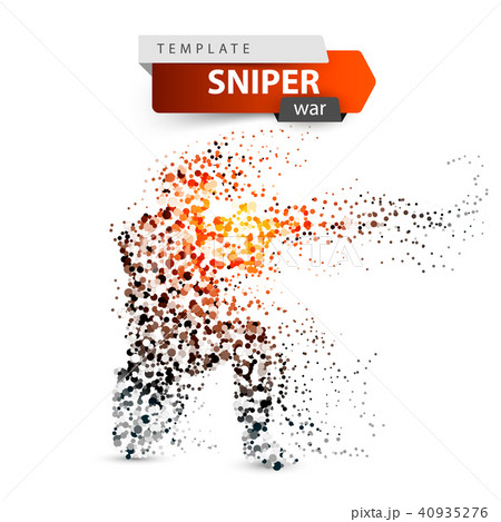 Dot sniper illustration. Military shoots a rifle. Dot sniper illustration. Military shoots a rifle. 40935276
