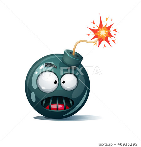 Cartoon Bomb Fuse Wick Spark Icon Horror のイラスト素材