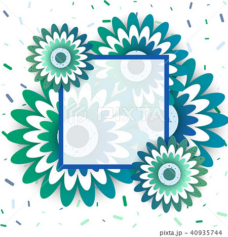 Paper cut flowers vector poster 40935744