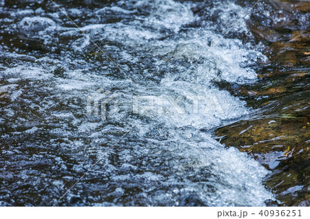 Water running over rocks 40936251