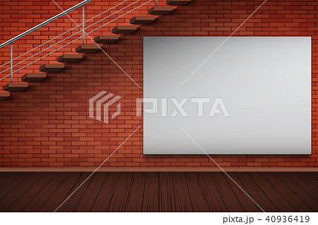 Empty mockup billboard on brick wall Empty mockup billboard on brick wall 40936419