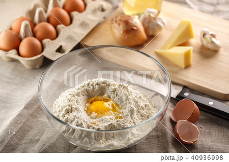 preparation of dough for flat bread. 40936998