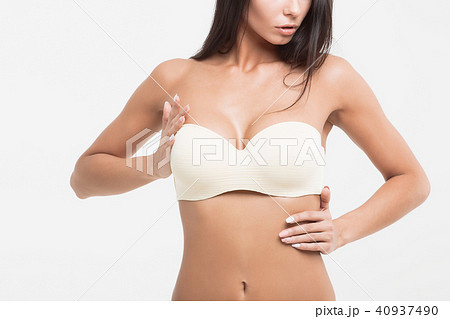 Young Beautiful Girl Magnificent Breasts Chic Stock Photo 482285167