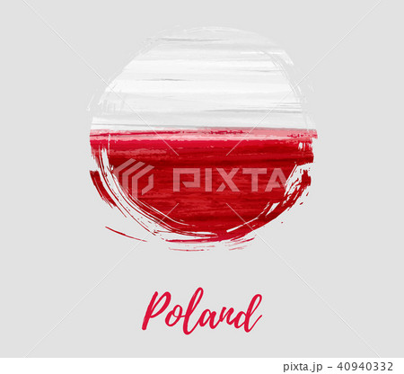 Poland flag in grunge round shape Poland flag in grunge round shape 40940332