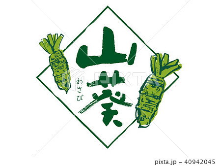 山葵　筆文字 40942045