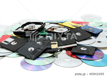 hard drive, floppy disc, and cd-rom hard drive, floppy disc, and cd-rom 40942095