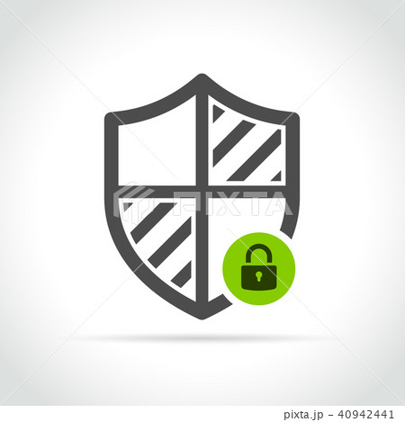 Security Shield Icon On White Backgroundのイラスト素材