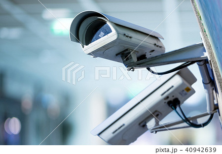 CCTV security camera with blurred background 40942639