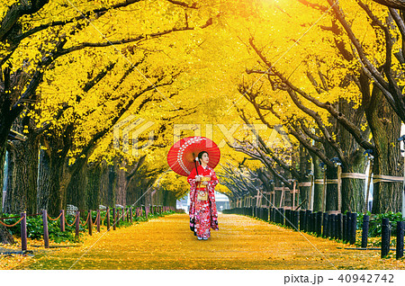 Beautiful girl wearing japanese traditional kimono 40942742