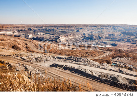 Open coal mine in autumn from high view point 40943842
