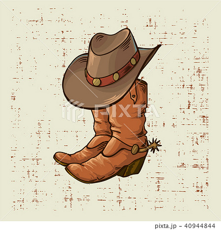 Cowboy Boots And Hat Vector Graphic のイラスト素材