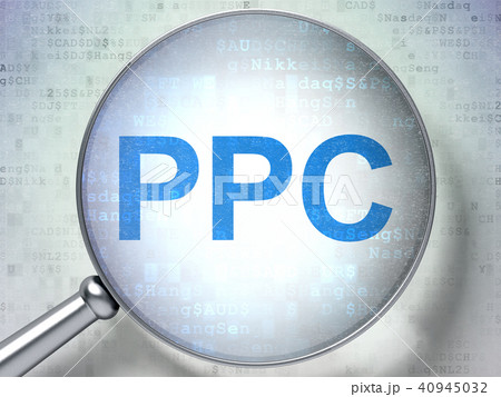 Marketing concept: PPC with optical glass 40945032