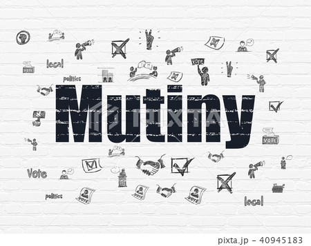 Politics concept: Mutiny on wall backgroundのイラスト素材 [40945183] - PIXTA
