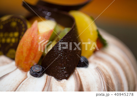 Fruit and cream chocolate cake Fruit and cream chocolate cake 40945278
