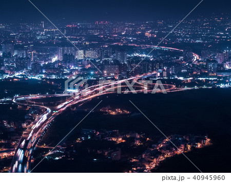 桃園市の空撮夜景 桃園市の空撮夜景 40945960