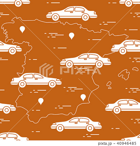 Pattern with cars and map of Spain Travel and Pattern with cars and map of Spain Travel and 40946485