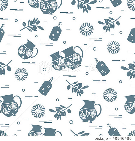 Cute seamless pattern with pitcher of sangria, 40946486