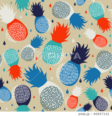 Pineapple abstract seamless pattern backgroundのイラスト素材 [40947142] - PIXTA
