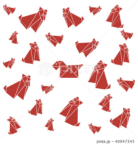 Set of origami paper dog Set of origami paper dog 40947345