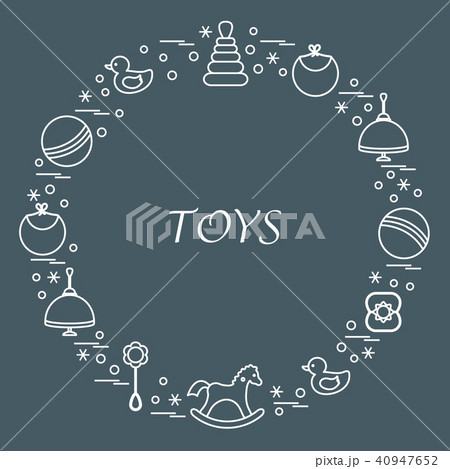 kids elements arranged in a circle 40947652