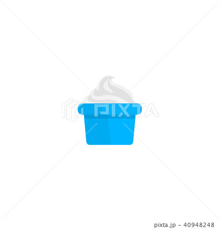 Yogurt in plastic cup isolated on white 40948248