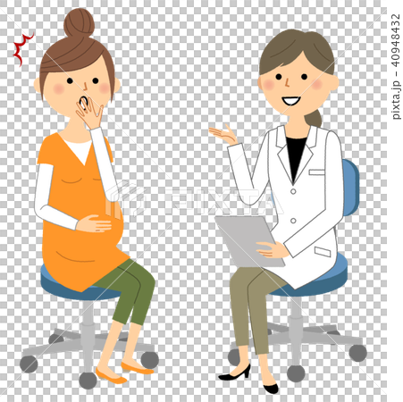 医者と妊婦　妊婦健診 40948432