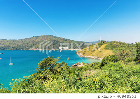 View on Nai Harn bay beach beach at Rawai area View on Nai Harn bay beach beach at Rawai area 40948553