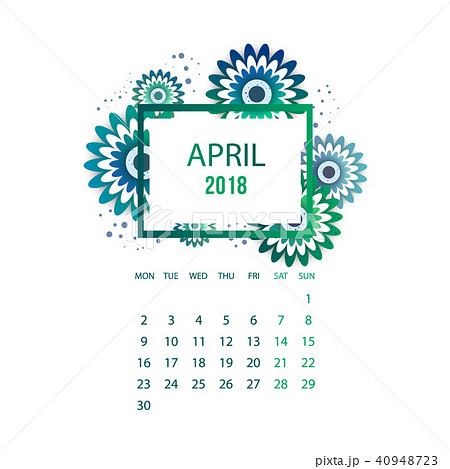 Design  Floral Template Calendar 2018.  40948723