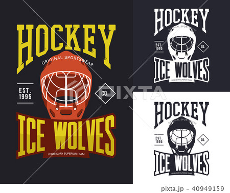 Set of isolated hockey banners for t-shirt Set of isolated hockey banners for t-shirt 40949159